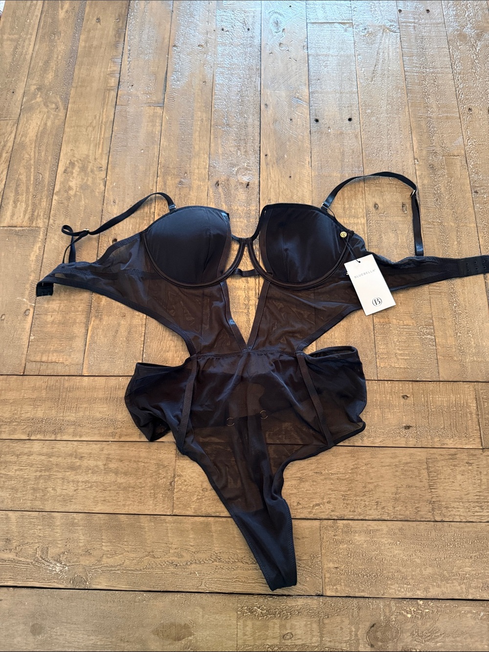 Bluebella Black Sheer Cutout Bodysuit